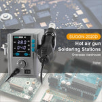 Stazione di rilavorazione ad aria calda SUGON Display a LED Stazione di saldatura regolabile in temperatura con 5 ugelli, spina europea, 8610DX, 2020D