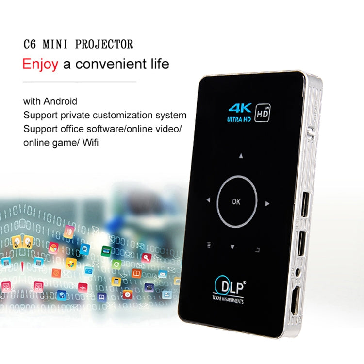 Mini proiettore wireless C6 Android 1080P HD