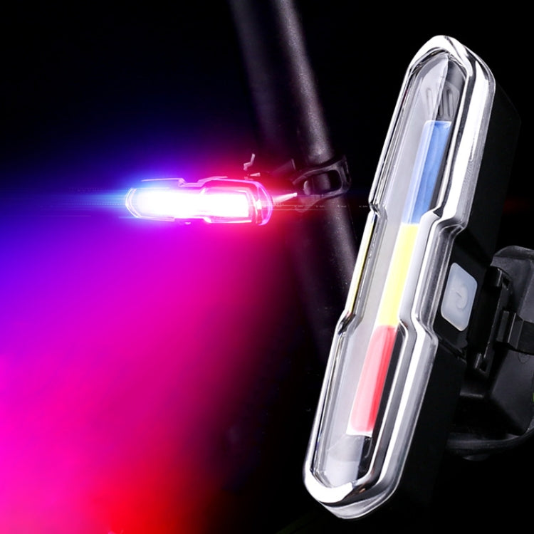 Luce per bicicletta USB Ricarica LED Spia luminosa per guida notturna COB Fanale posteriore, specifica:, 7505C Red White Blue Light, 7505A Single Red Light, 7505B Red White Light, 7505 Red Blue Light