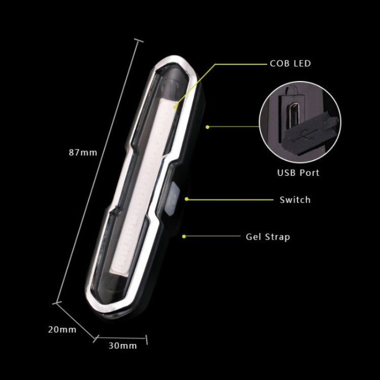 Luce per bicicletta USB Ricarica LED Spia luminosa per guida notturna COB Fanale posteriore, specifica:, 7505C Red White Blue Light, 7505A Single Red Light, 7505B Red White Light, 7505 Red Blue Light