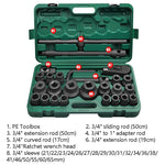 26 pezzi / set chiave a bussola esagonale per riparazione automatica con presa per impieghi gravosi, 26 In 1 Wrench