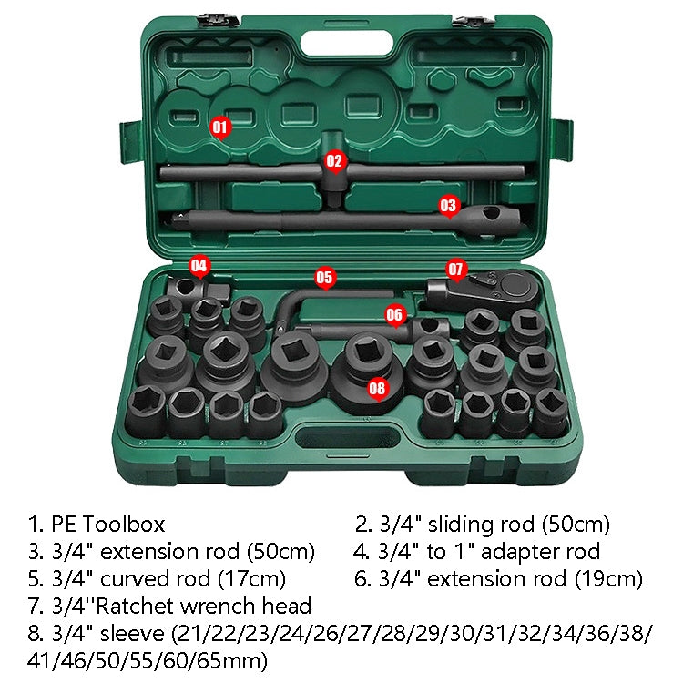 26 pezzi / set chiave a bussola esagonale per riparazione automatica con presa per impieghi gravosi, 26 In 1 Wrench