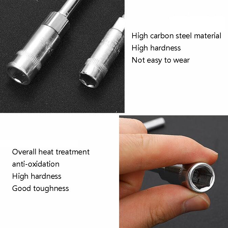 4 PCS T-Wrench Car Assembly Riparazione Manicotto Chiave Esagonale Allungamento Presa, 6mm, 7mm, 8mm, 9mm, 10mm, 11mm, 12mm, 13mm, 14mm, 15mm, 16mm, 17mm, 18mm, 19mm