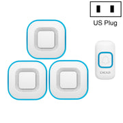 CACAZI V028F 1 Per 3 campanelli musicali wireless senza batteria, US Plug, EU Plug, UK Plug