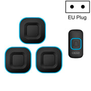CACAZI V028F 1 Per 3 campanelli musicali wireless senza batteria, US Plug, EU Plug, UK Plug