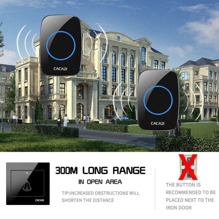 Campanello wireless CACAZI H10 senza batteria 300m