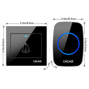 CACAZI H10 1 Per 1 campanello intelligente wireless senza batteria, US Plug, EU Plug, UK Plug