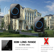 CACAZI H10 1 Per 1 campanello intelligente wireless senza batteria, US Plug, EU Plug, UK Plug