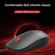 Mouse per laptop ergonomico leggero Lenovo Thinkplus M80 Office, Wired, Wireless