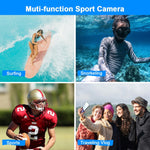 Fotocamera digitale sportiva HD 48MP impermeabile 3,5m