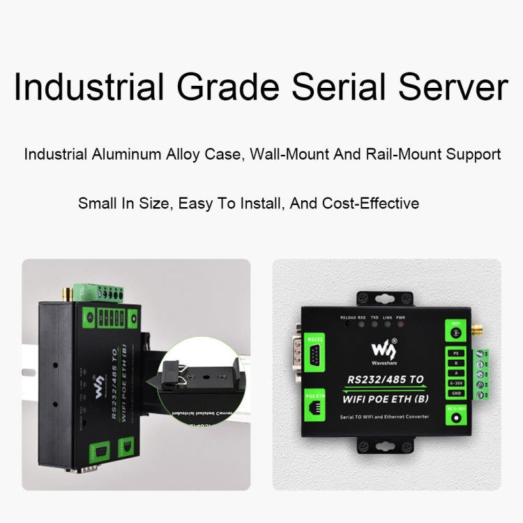 Server seriale industriale RS232/485 WiFi Ethernet con POE