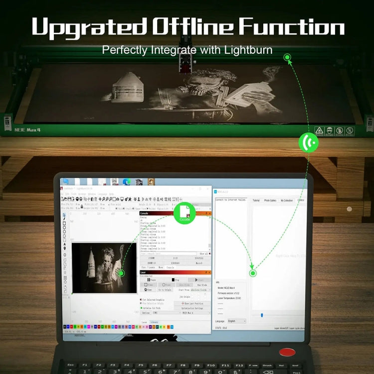 Macchina per incisione laser 3D desktop CNC fai-da-te NEJE MAX 4 E80 750 X 460 mm