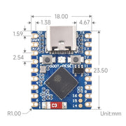 Mini scheda di sviluppo Waveshare ESP32-S3, basata sul processore dual-core ESP32-S3FH4R2, without Header, with Header