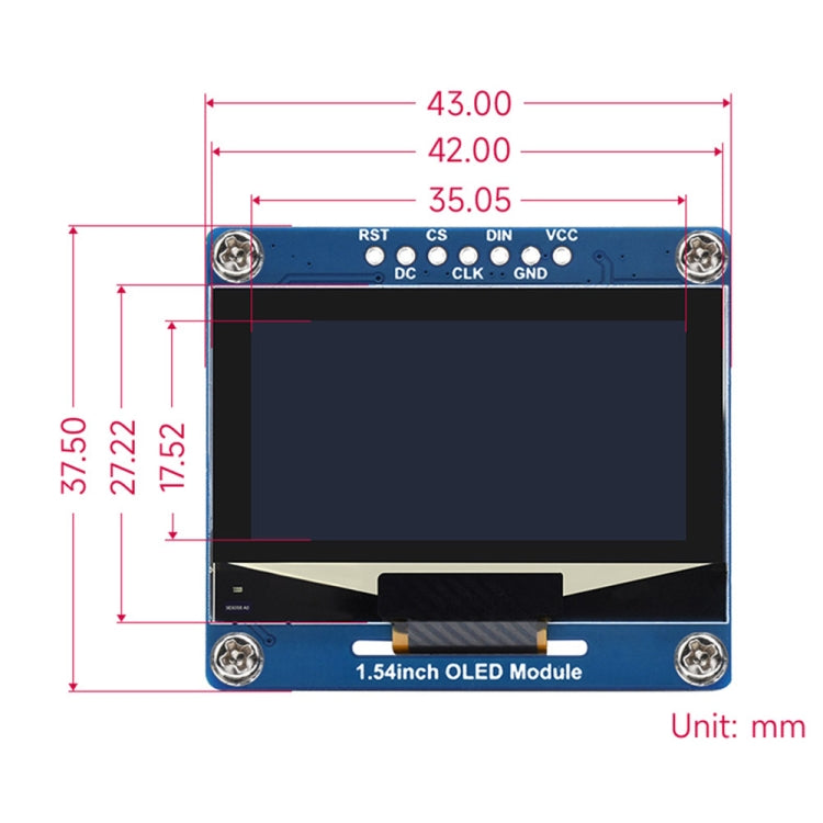 Modulo display OLED 1,54" 128x64 pixel SPI/I2C