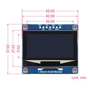 Modulo display OLED Waveshare da 1,54 pollici, risoluzione 128×64, comunicazione SPI/I2C