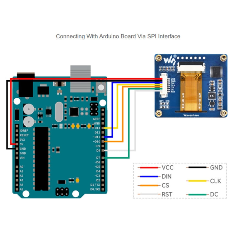 Modulo display OLED 1,54" 128x64 pixel SPI/I2C