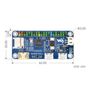 Scheda di sviluppo Waveshare 25506 RP2040-PiZero, basata su Raspberry Pi RP2040, 264 KB SRAM e 16 MB, RP2040-PiZero with Pinheader
