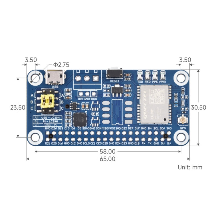 Modulo GPS dual-band L1+L5 per Raspberry Pi LC29H