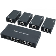 L'estensore di distribuzione POC con splitter HDMI 1x4 da 60 m supporta 1080P a 60 Hz, UK Plug, US Plug, EU Plug, AU Plug