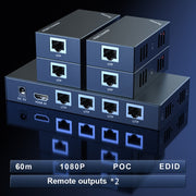 L'estensore di distribuzione POC con splitter HDMI 1x4 da 60 m supporta 1080P a 60 Hz, UK Plug, US Plug, EU Plug, AU Plug