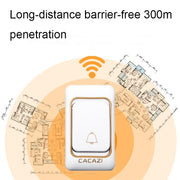 CACAZI Smart Waterproof Music Wireless Campanello Cercapersone multifunzionale, US Plug, EU Plug, UK Plug