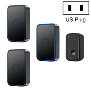 CACAZI A19 Campanello musicale senza fili con tre ricevitori a un pulsante senza batteria, 1 For 3 US, 1 For 3 EU, 1 For 3 UK