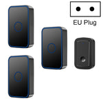 CACAZI A19 Campanello musicale senza fili con tre ricevitori a un pulsante senza batteria, 1 For 3 US, 1 For 3 EU, 1 For 3 UK