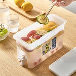 Bottiglia di acqua fredda per uso domestico con rubinetto Frigorifero Teiera di frutta al limone Secchio di acqua fredda estiva Bottiglia di bolle fredde, 3.5L Cold Water Bottle