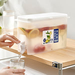 Bottiglia di acqua fredda per uso domestico con rubinetto Frigorifero Teiera di frutta al limone Secchio di acqua fredda estiva Bottiglia di bolle fredde, 3.5L Cold Water Bottle
