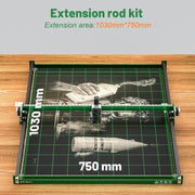 Kit di estensione asse Y da 1150 mm Guida profilata in alluminio per incisore laser NEJE MAX 4/3 MAX V2
