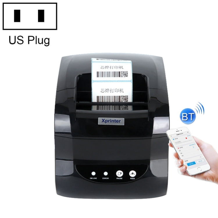 Xprinter XP-365B Stampante termica per etichette da 80 mm Etichetta per abbigliamento Stampante per codici a barre del supermercato, US Plug, EU Plug, UK Plug, AU Plug