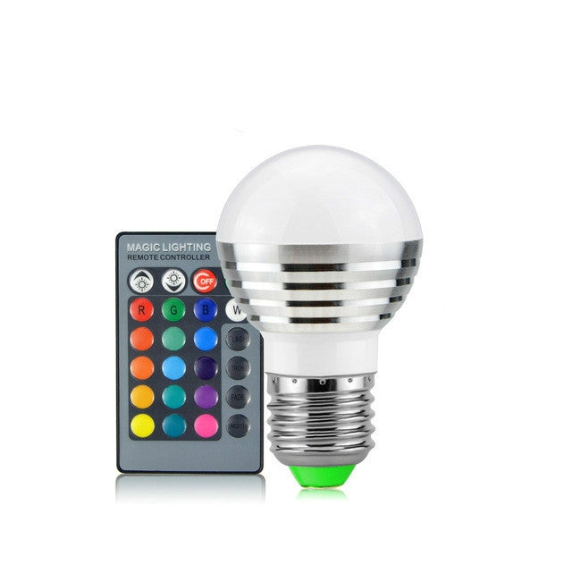 Lampadina LED RGB da 3 W Lampada notturna magica a 16 colori Luce da palco dimmerabile con telecomando a 24 tasti, E27 3W, E14 3W