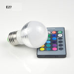 Lampadina LED RGB da 3 W Lampada notturna magica a 16 colori Luce da palco dimmerabile con telecomando a 24 tasti, E27 3W, E14 3W
