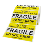 Maneggiare con cura Etichetta adesiva di avvertenza fragile, 2.5x4 inch