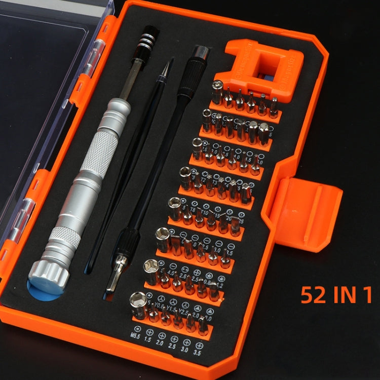 Obadun 9802B 52 in 1 Aluminum Alloy Handle Hardware Tool Screwdriver Set Precision Screwdriver for Home Cell Phone Disassembly Tool, Obadun 9802B(Orange), Obadun 9802B(Yellow)