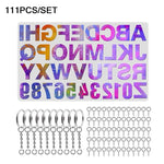 111 Pz/set FAI DA TE Specchio Stampo Ciondolo In Silicone, Cristallo Epossidico Chiave Ciondolo Set, 111 PCS/Set