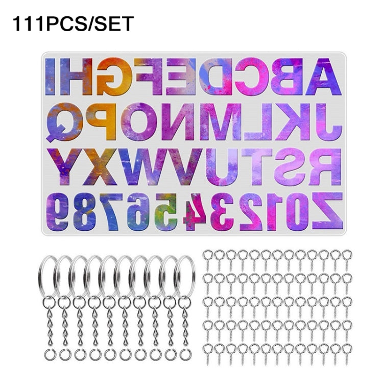 111 Pz/set FAI DA TE Specchio Stampo Ciondolo In Silicone, Cristallo Epossidico Chiave Ciondolo Set, 111 PCS/Set