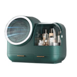 Trucco da tavolo a specchio e scatola di immagazzinaggio del cassetto antipolvere con luce a LED, Green LED Model, Pink LED Model, White LED Model, Green LED + Fan Model, Pink LED + Fan Model, White LED + Fan Model