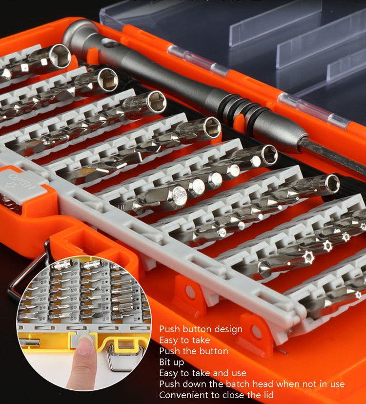 Obadun 9800 58 in 1 set di cacciaviti manuale CRV lotto telefono cellulare smontaggio occhiali strumento di riparazione, Obadun 9800(Yellow), Obadun 9800(Orange)