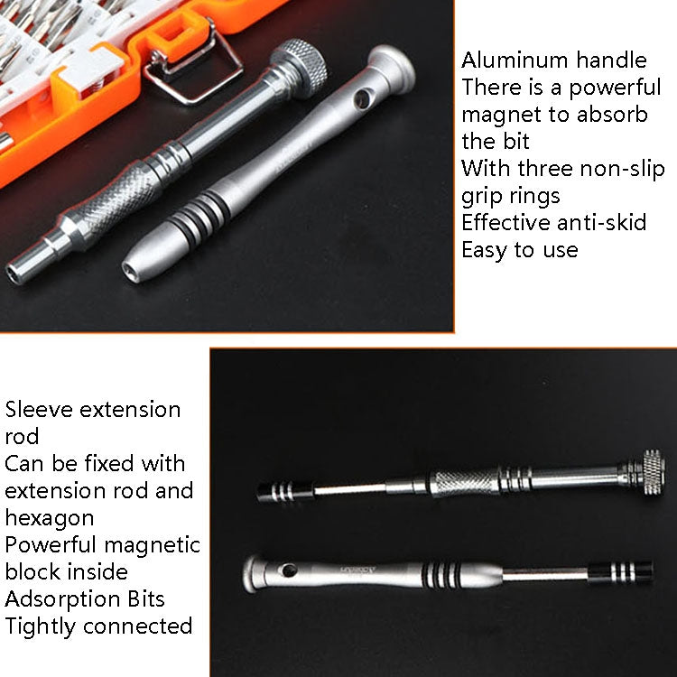 Obadun 9800 58 in 1 CRV Manual Screwdriver Set Lot Cell Phone Disassembly Glasses Repair Tool, Obadun 9800(Yellow), Obadun 9800(Orange)