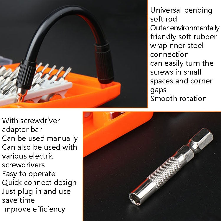 Obadun 9800 58 in 1 CRV Manual Screwdriver Set Lot Cell Phone Disassembly Glasses Repair Tool, Obadun 9800(Yellow), Obadun 9800(Orange)