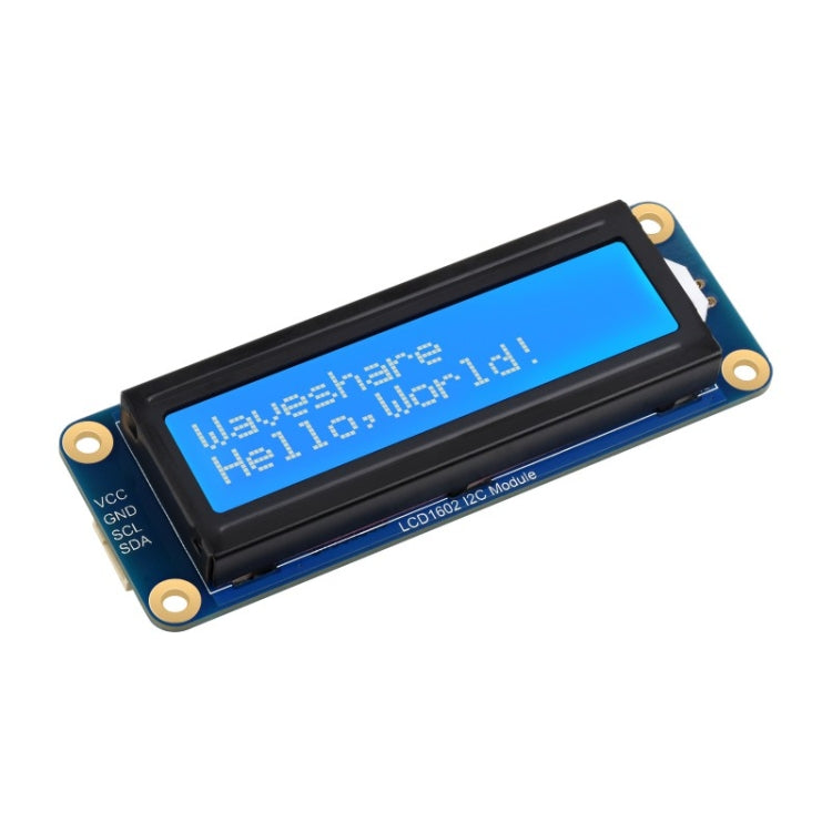 Modulo Waveshare 23991 LCD1602 I2C, bianco con sfondo blu, caratteri 16x2, 3,3 V/5 V, 23991