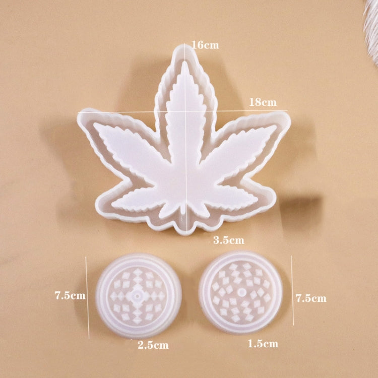Stampo in resina epossidica di cristallo fai-da-te Posacenere in foglia d'acero Rettifica per denti Rettifica per sigarette Combinazione Stampo in silicone, Maple Leaf  Shape