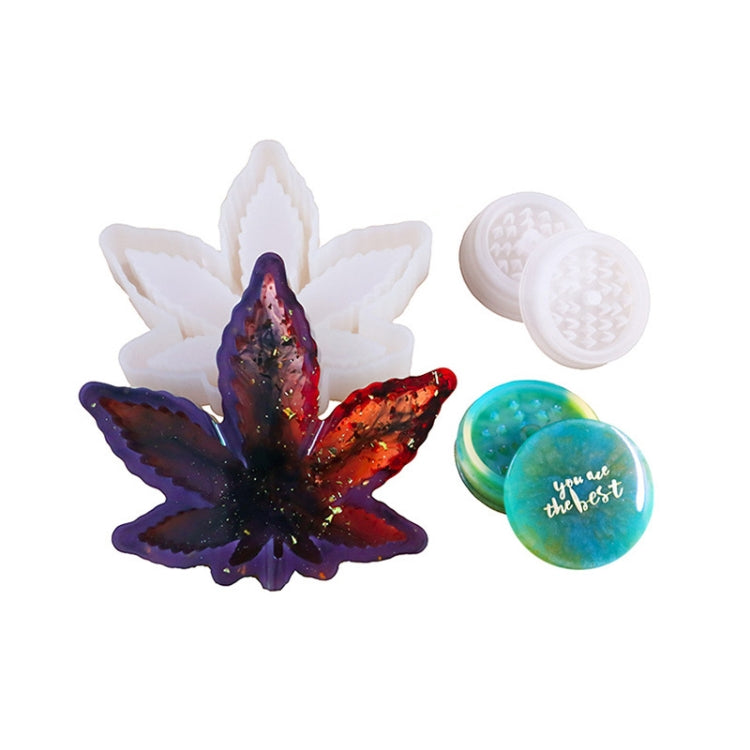 Stampo in resina epossidica di cristallo fai-da-te Posacenere in foglia d'acero Rettifica per denti Rettifica per sigarette Combinazione Stampo in silicone, Maple Leaf  Shape