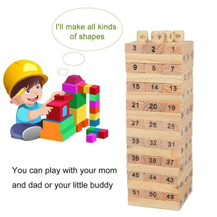 Gioco educativo 54 blocchi di legno per bambini