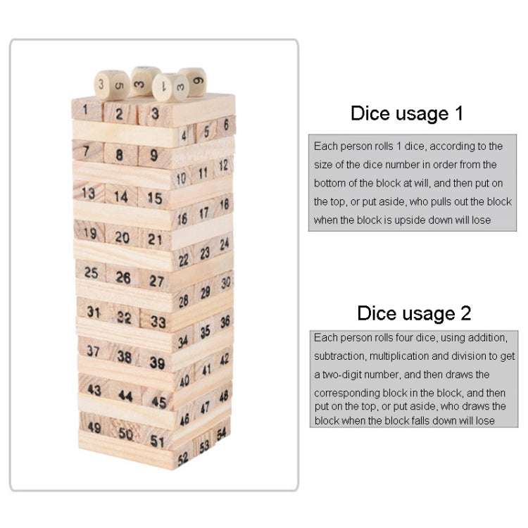 Gioco educativo 54 blocchi di legno per bambini