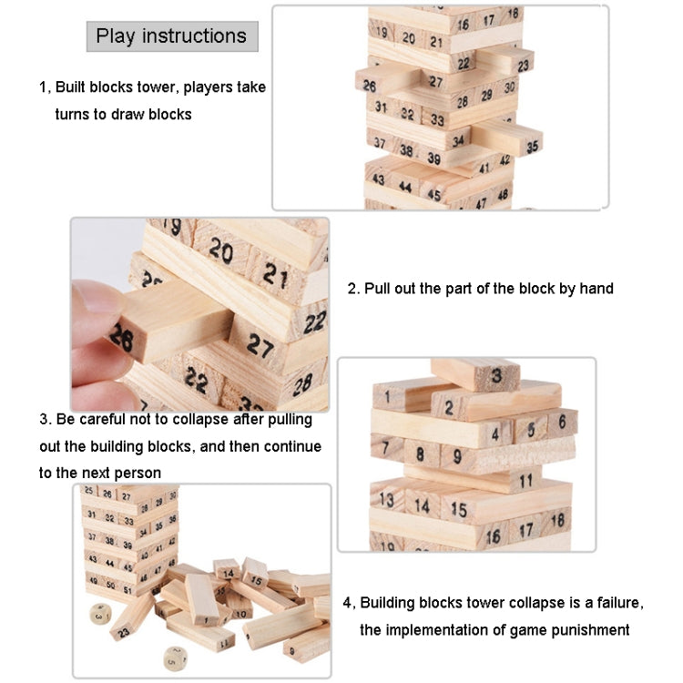 Gioco educativo 54 blocchi di legno per bambini
