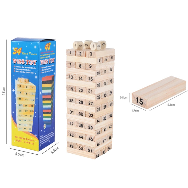 Gioco educativo 54 blocchi di legno per bambini