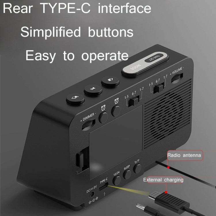 Radiosveglia da tavolo con altoparlante wireless Bluetooth K5, US Plug, EU Plug, UK Plug