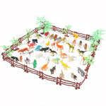 Set 68 modelli dinosauri e animali in plastica